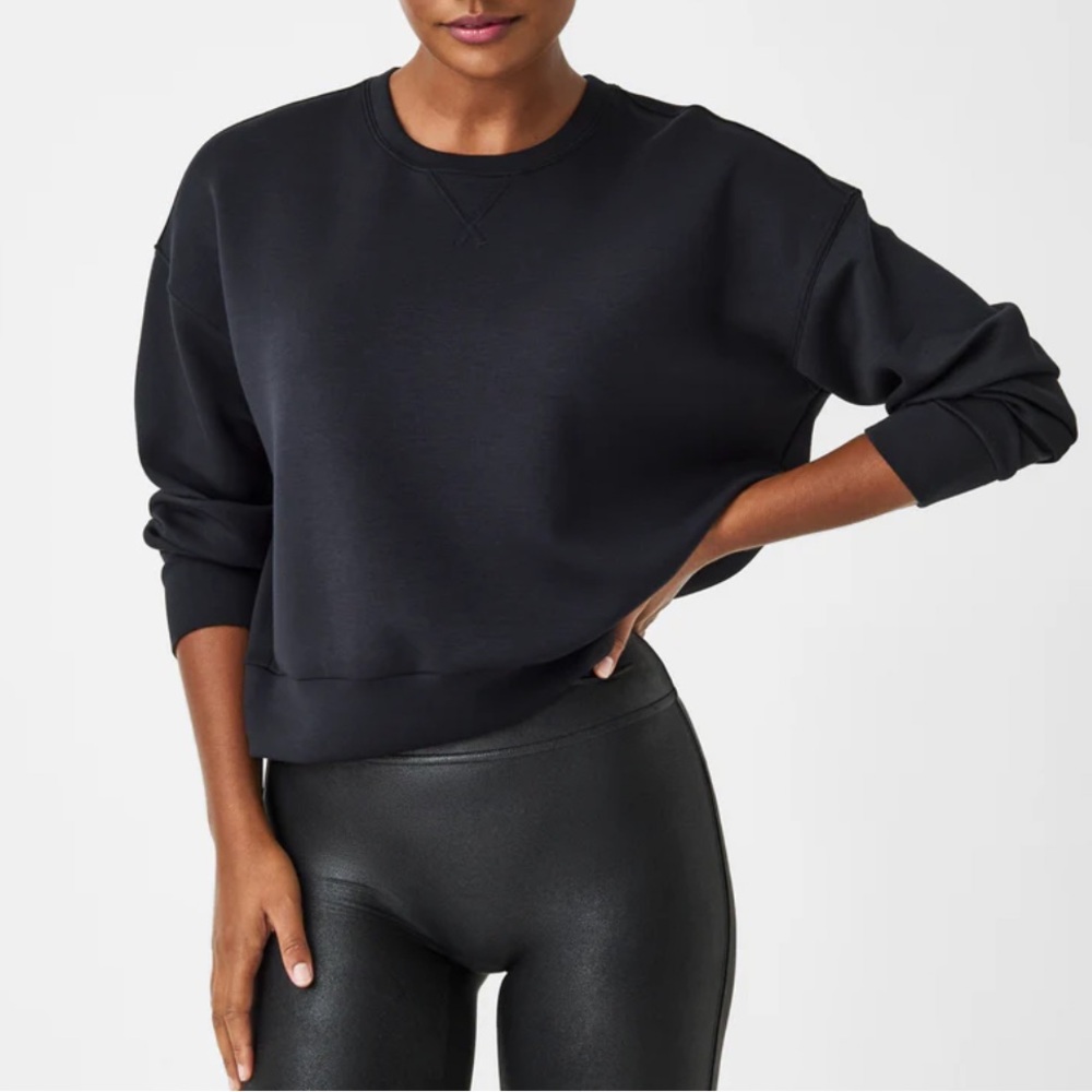 SPANX AirEssentials crewneck 3X black lightweight relaxed sweatshirt timeless